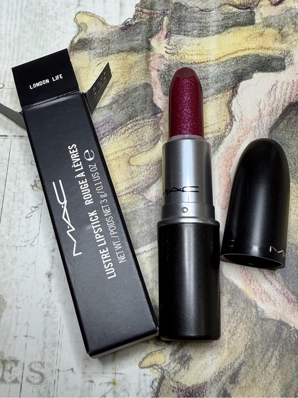 MAC COSMETICS LONDON LIFE Lustre  BNIB lipstick RARE Limited Discontinued Plum
